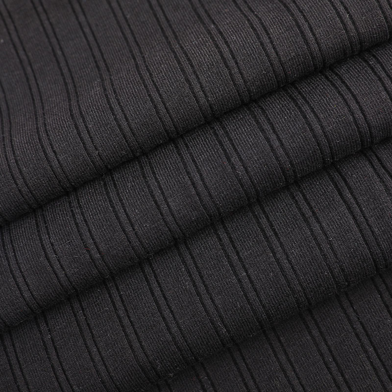 32s CVC + 40D helpläterad 10x2 randig spandexribbstickad